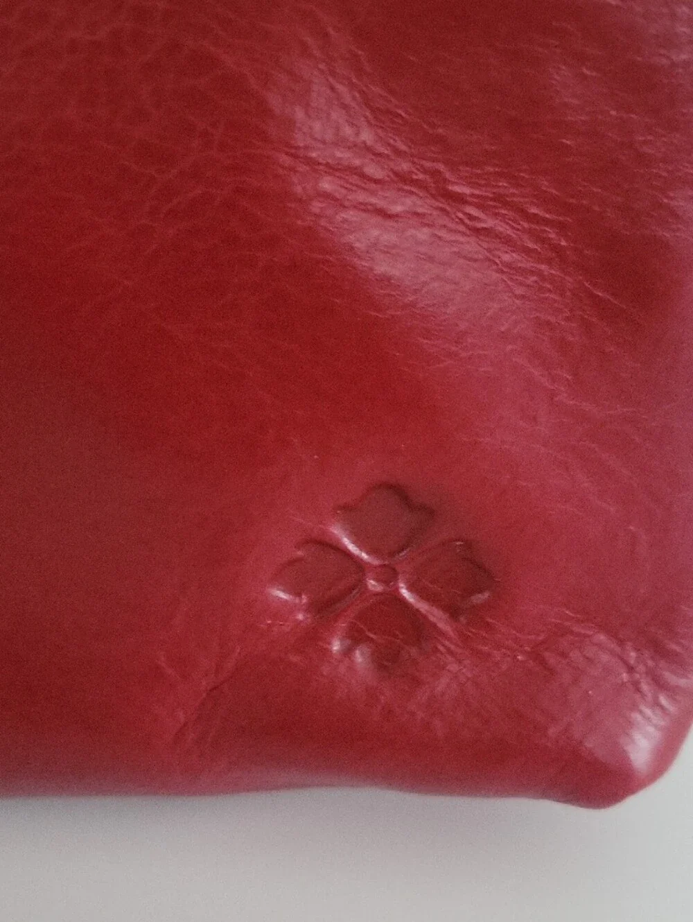 Patricia Nash Burgandy Leather Wrist Strap Cosmetic Pouch